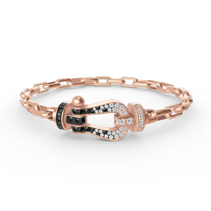 [AURORA]FORCE GROSSES METALLARMBAND MIT HUFEISENVERSCHLUSS
