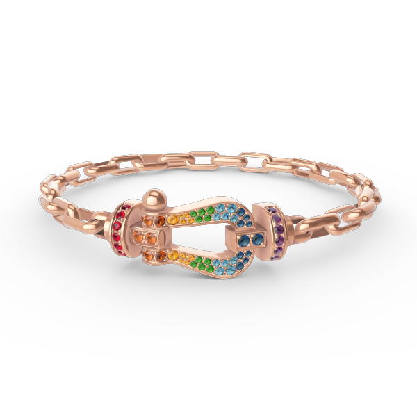 [AURORA]FORCE GROSSES METALLARMBAND MIT HUFEISENVERSCHLUSS