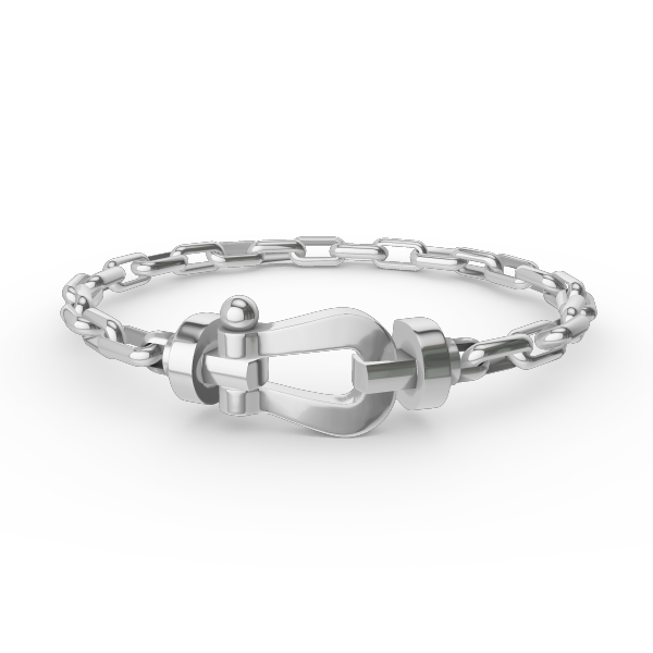 [AURORA]FORCE GROSSES METALLARMBAND MIT HUFEISENVERSCHLUSS