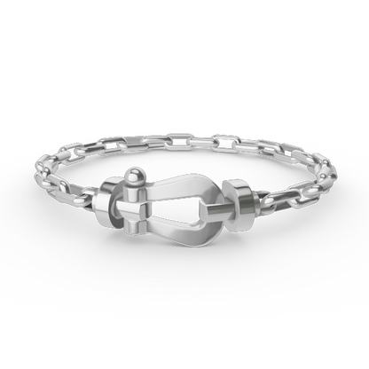 [AURORA]FORCE GROSSES METALLARMBAND MIT HUFEISENVERSCHLUSS