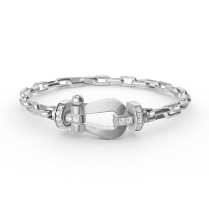 [AURORA]FORCE GROSSES METALLARMBAND MIT HUFEISENVERSCHLUSS