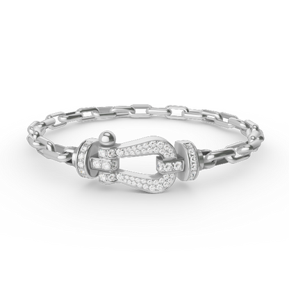 [AURORA]FORCE GROSSES METALLARMBAND MIT HUFEISENVERSCHLUSS