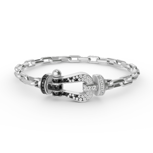 [AURORA]FORCE GROSSES METALLARMBAND MIT HUFEISENVERSCHLUSS
