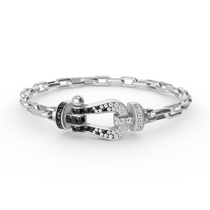 [AURORA]FORCE GROSSES METALLARMBAND MIT HUFEISENVERSCHLUSS