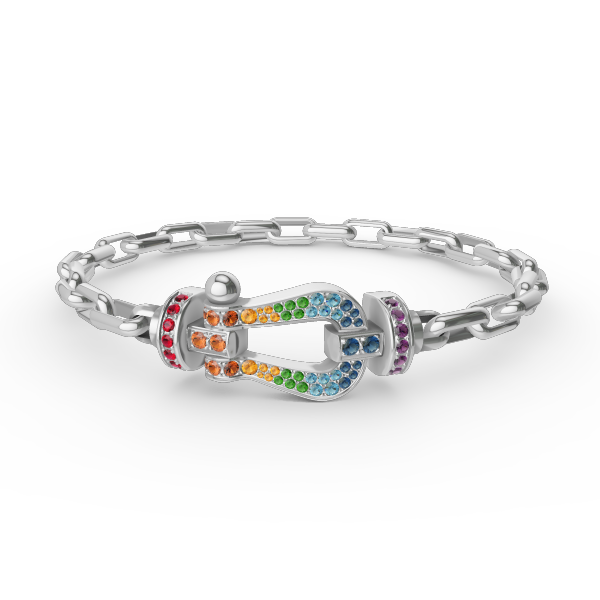 [AURORA]FORCE GROSSES METALLARMBAND MIT HUFEISENVERSCHLUSS