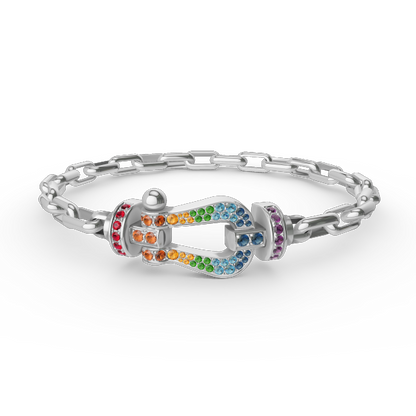 [AURORA]FORCE GROSSES METALLARMBAND MIT HUFEISENVERSCHLUSS