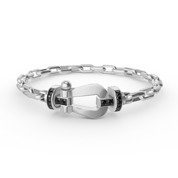 [AURORA]FORCE GROSSES METALLARMBAND MIT HUFEISENVERSCHLUSS