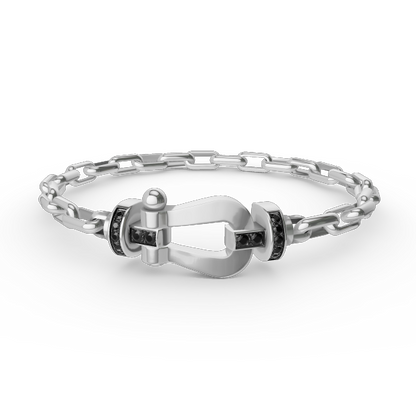 [AURORA]FORCE GROSSES METALLARMBAND MIT HUFEISENVERSCHLUSS