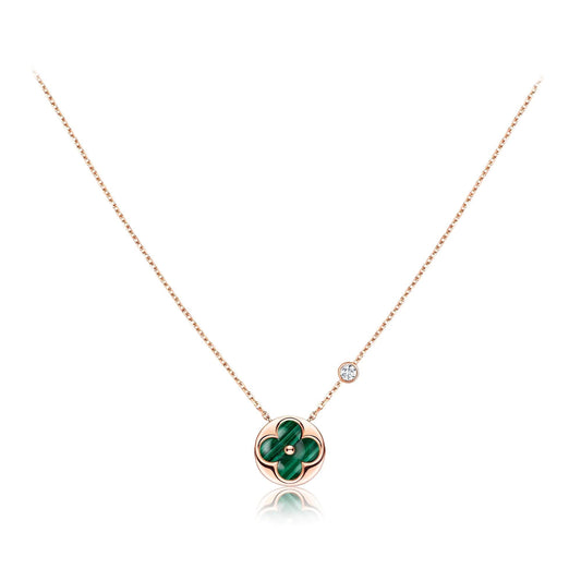 [Aurora]SUN PEDANT PINK GOLD 1 DIAMOND NECKLACE
