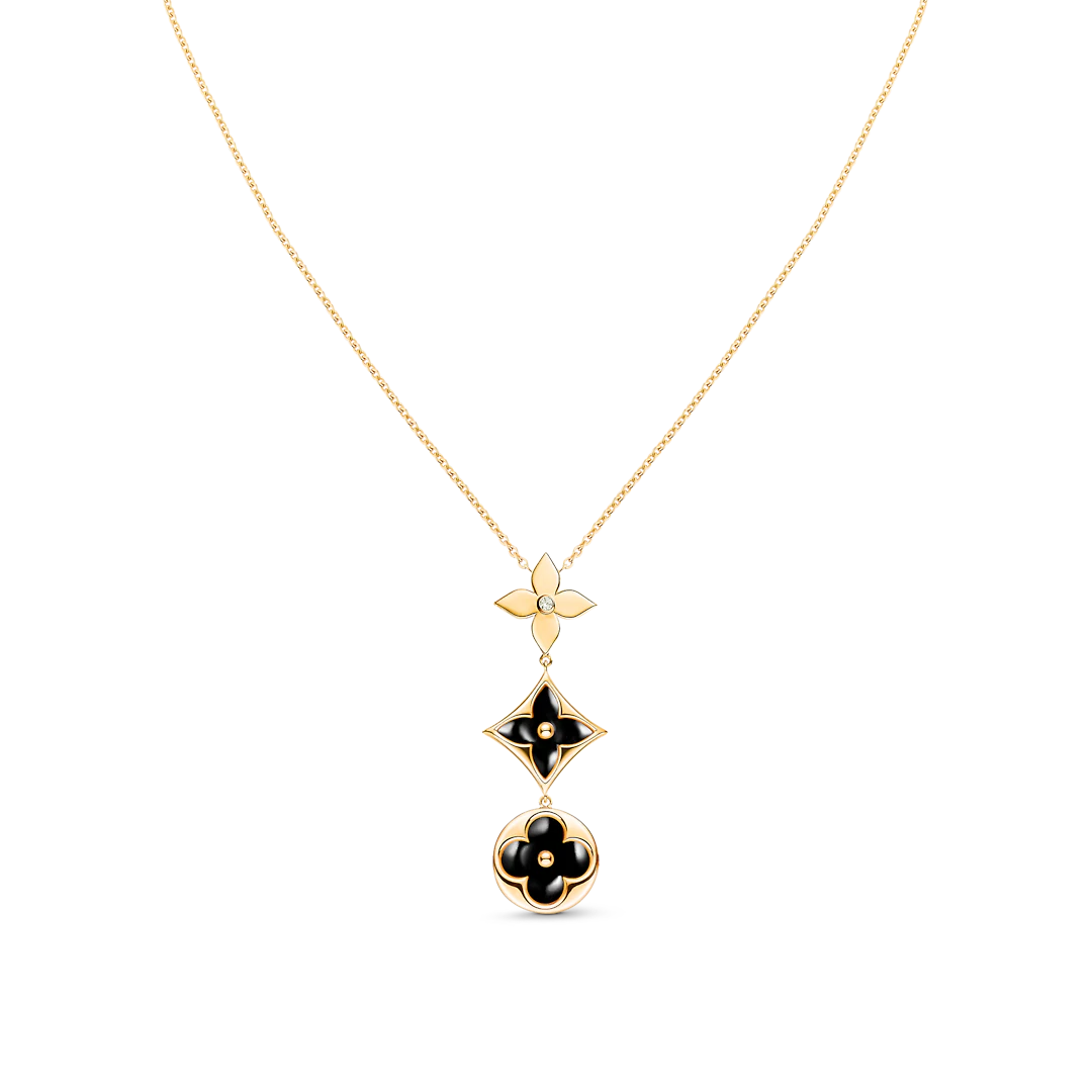 [Aurora]STAR AND SUN ONYX PINK GOLD NECKLACE