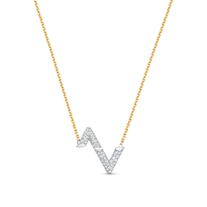 [Aurora]VOLT SILVER DIAMOND PEDANT NECKLACE