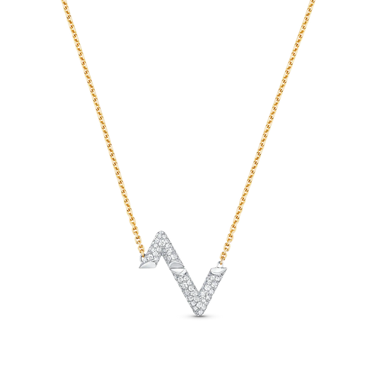 [Aurora]VOLT SILVER DIAMOND PEDANT NECKLACE