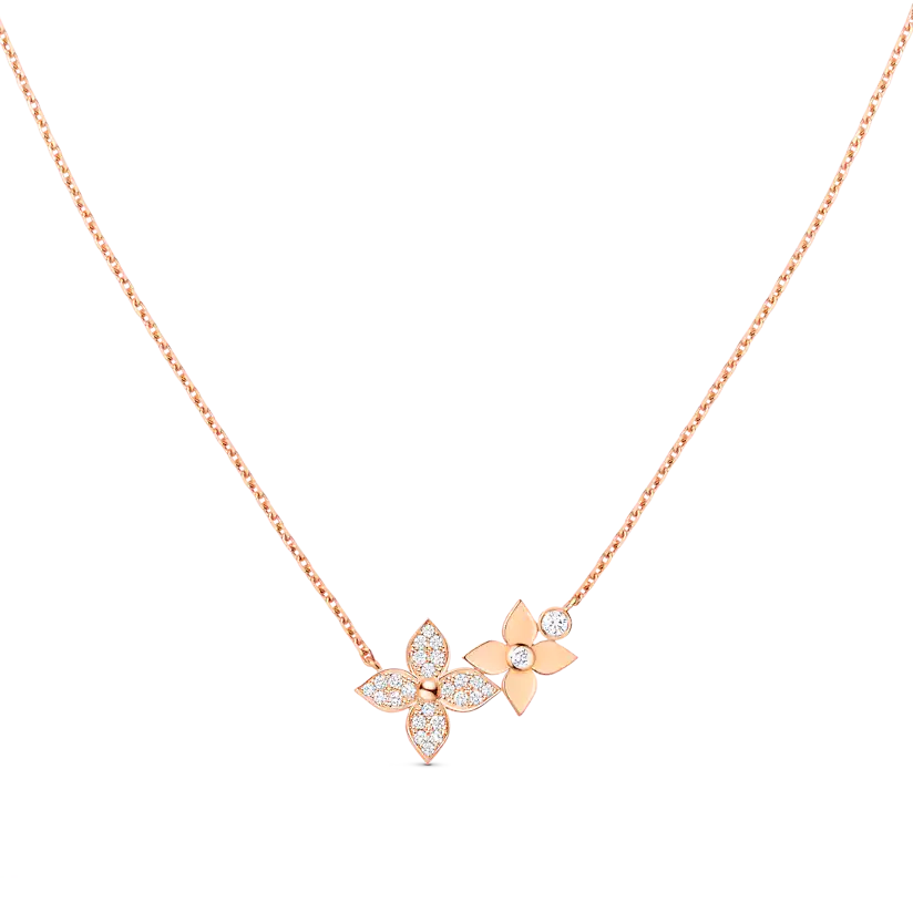 [Aurora]STAR BLOSSOM NECKLACE PINK GOLD DIAMONDS