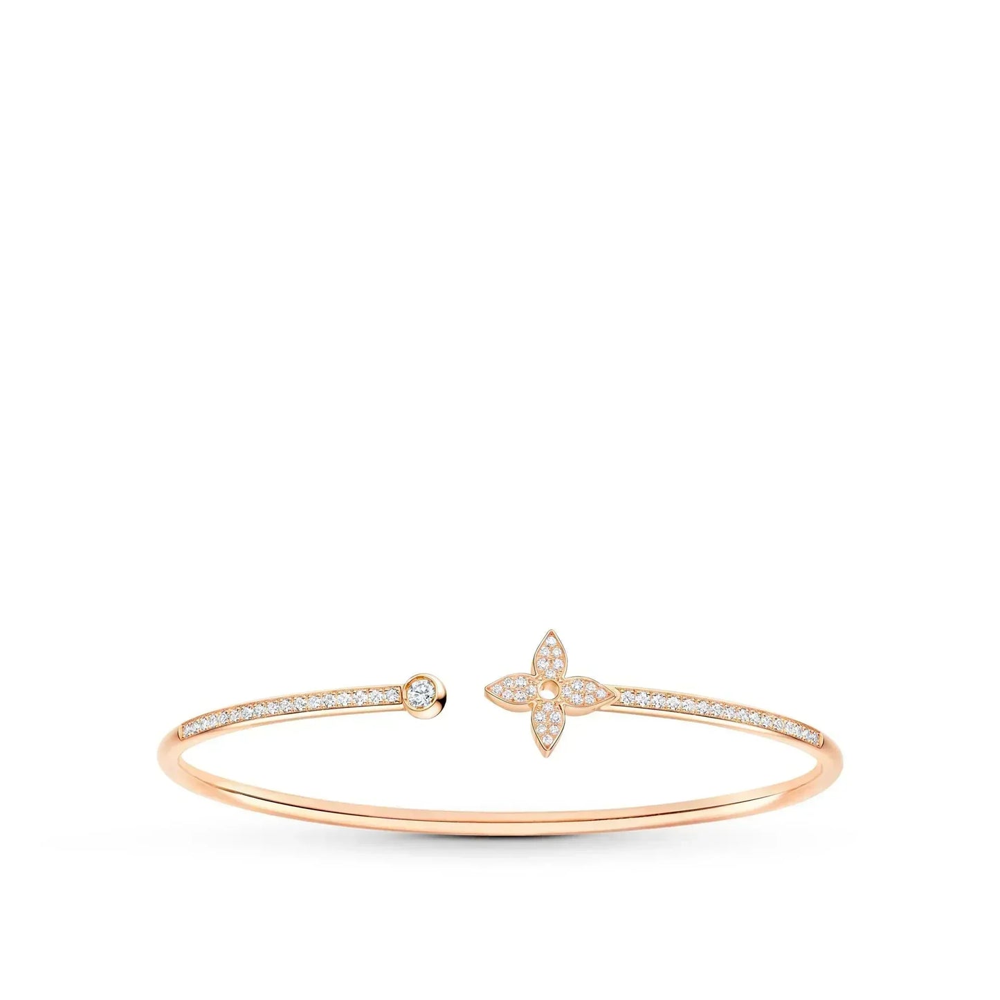 [Aurora]IDYLLE PINK GOLD OPEN BRACELET DIAMOND PAVED