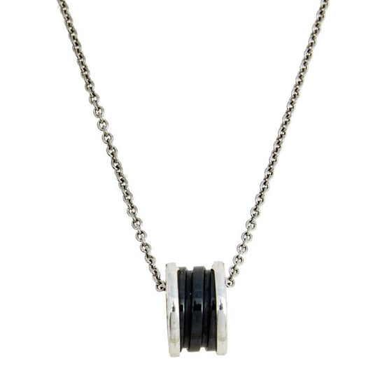 [Aurora]ZERO 1 BLACK CERAMIC SILVER NECKLACE