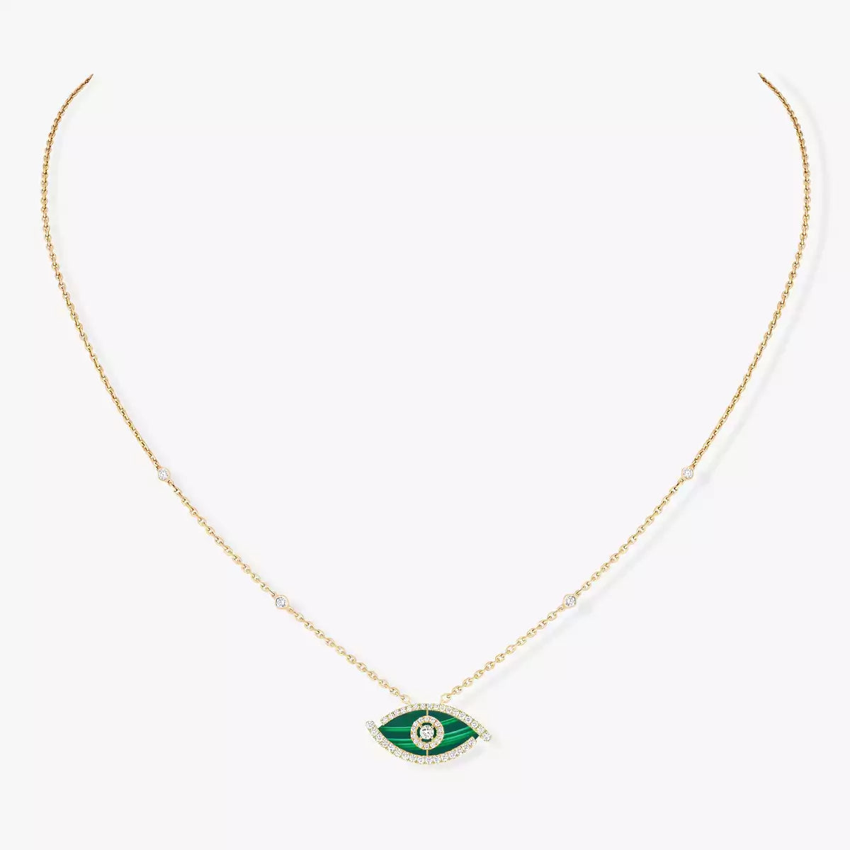 [AURORA]Lucky Eye Diamond Necklace in Rose Gold and Turquoise