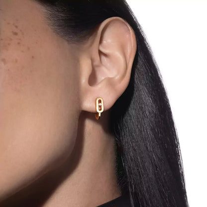 [AURORA]Diamond Mini Hoop Earrings Move Classique