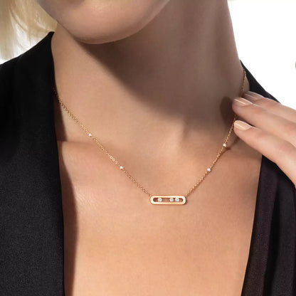 [AURORA] Baby Move Gold Diamond Necklace