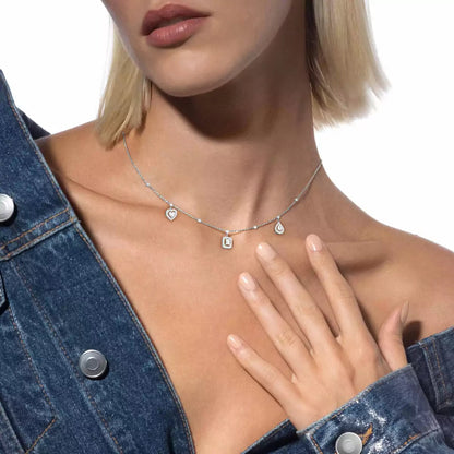 [AURORA]My Twin Diamond Necklace in Silver