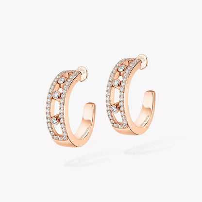 [AURORA]Diamond Pave_ Hoop Earrings Move