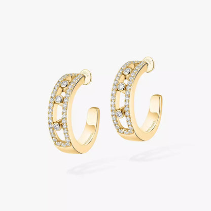 [AURORA]Diamond Pave_ Hoop Earrings Move