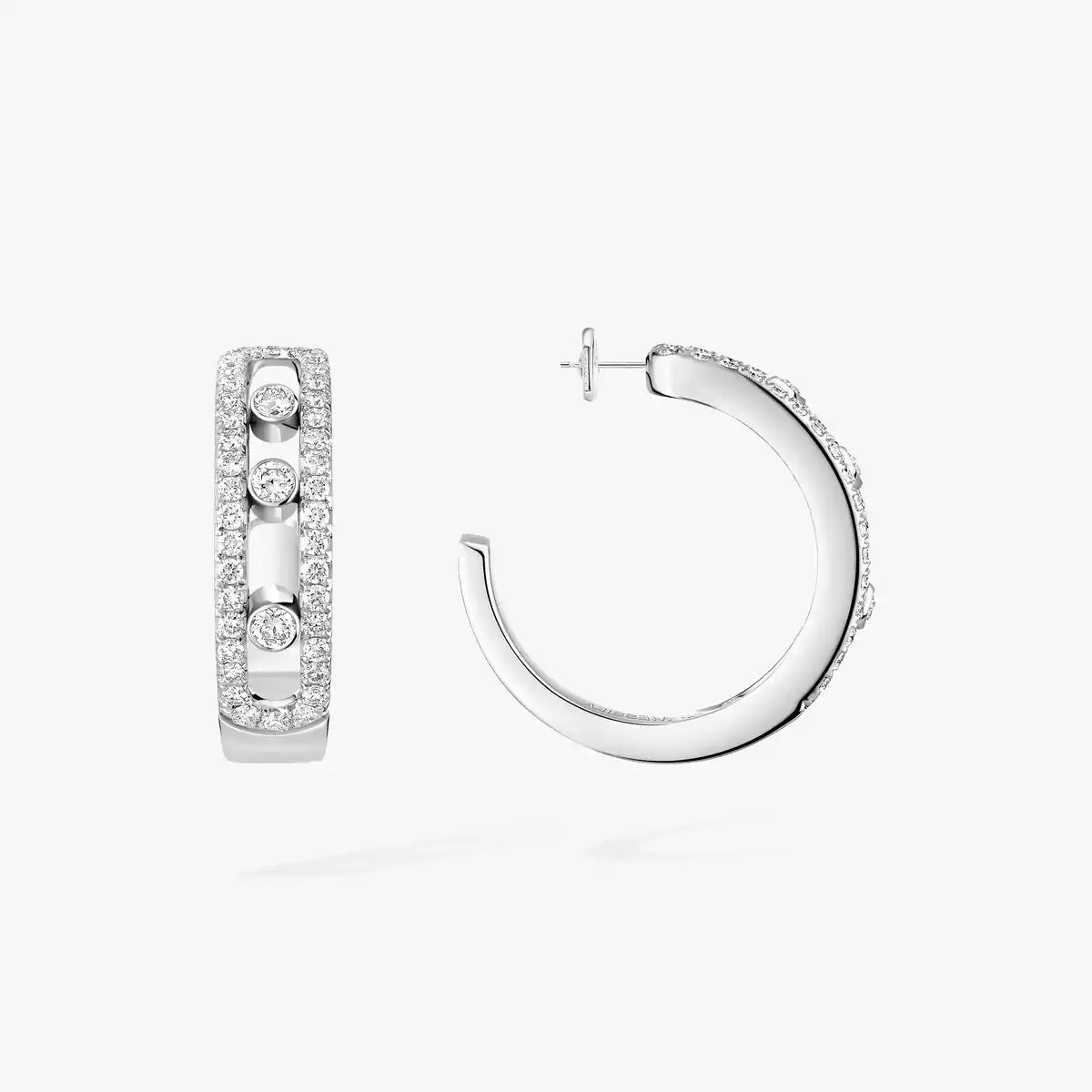 [AURORA]Diamond Pave_ Hoop Earrings Move