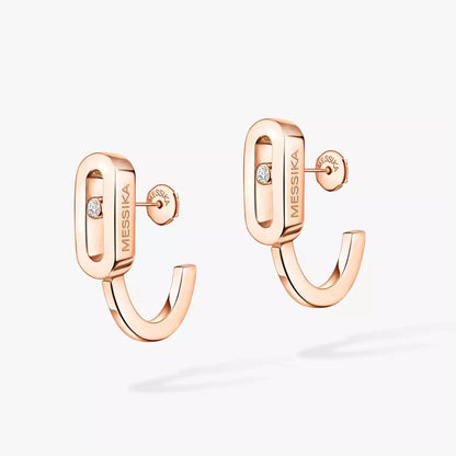 [AURORA]Diamond Mini Hoop Earrings Move Classique