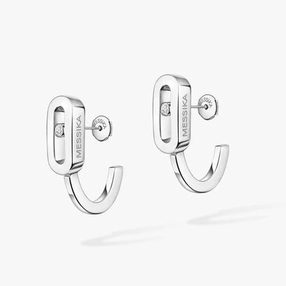 [AURORA]Diamond Mini Hoop Earrings Move Classique