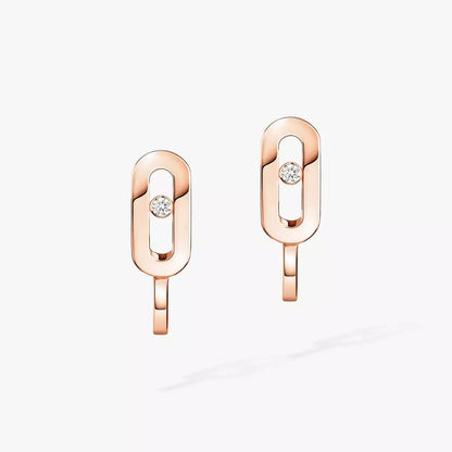 [AURORA]Diamond Mini Hoop Earrings Move Classique