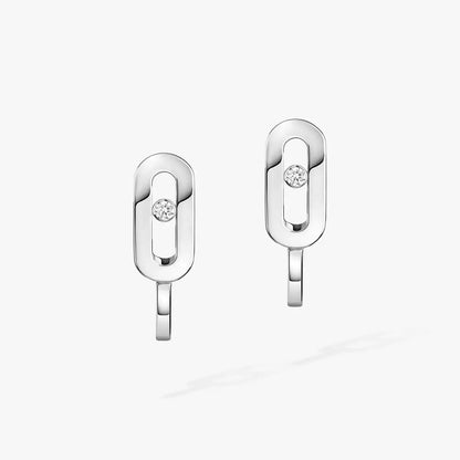 [AURORA]Diamond Mini Hoop Earrings Move Classique