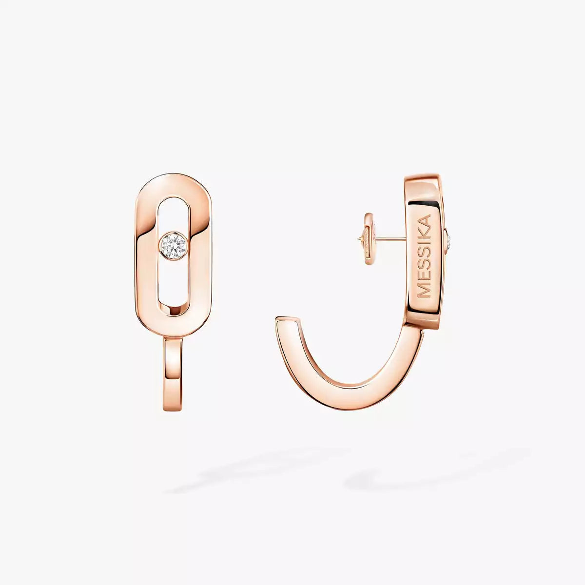 [AURORA]Diamond Mini Hoop Earrings Move Classique