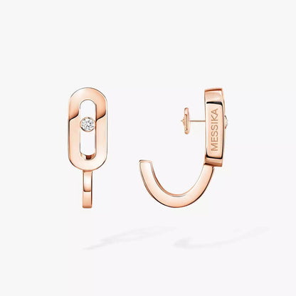 [AURORA]Diamond Mini Hoop Earrings Move Classique