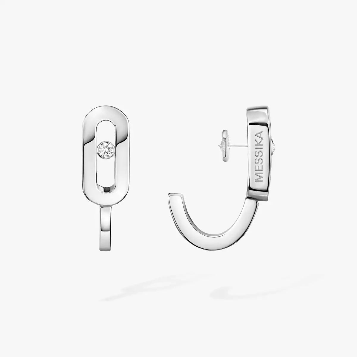 [AURORA]Diamond Mini Hoop Earrings Move Classique
