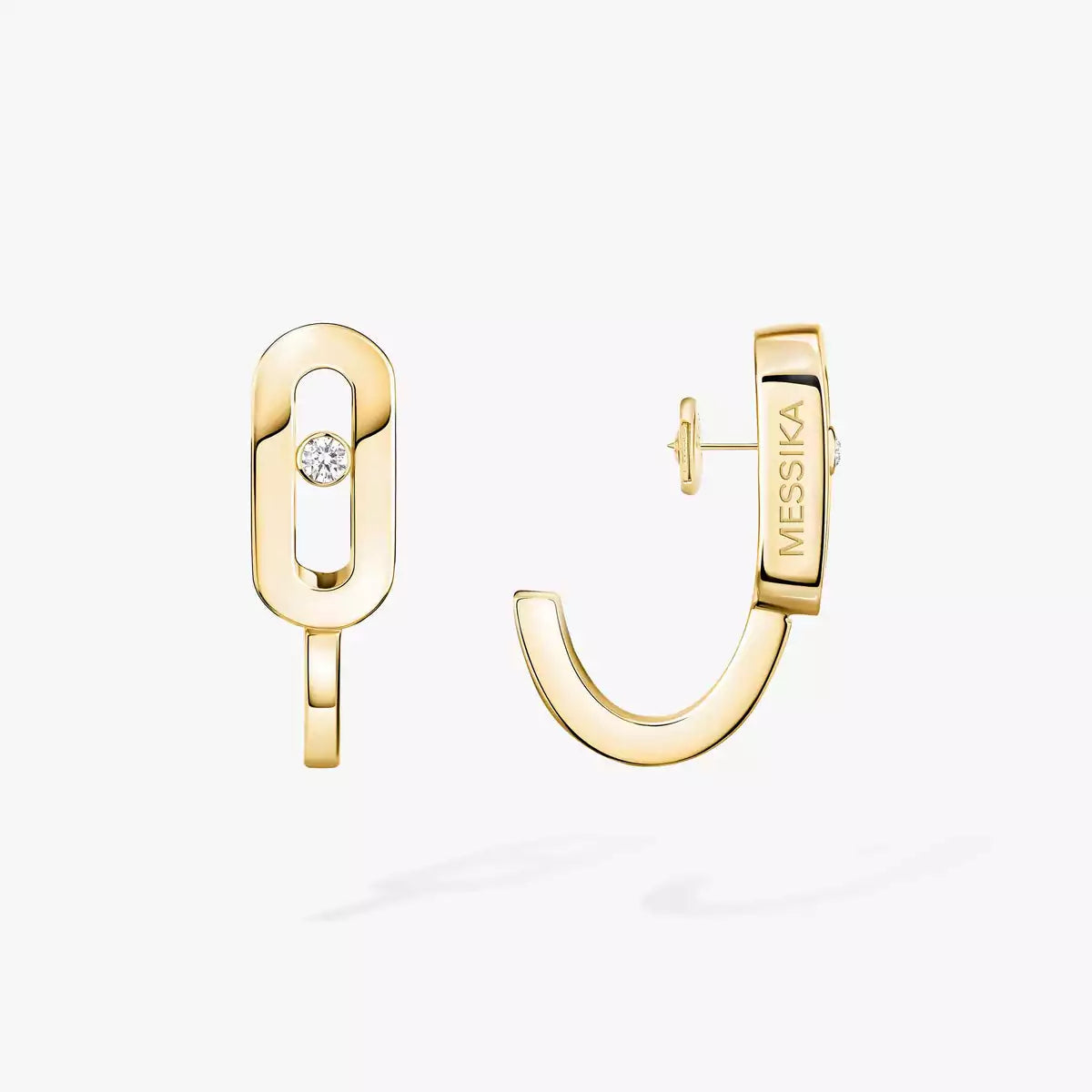 [AURORA]Diamond Mini Hoop Earrings Move Classique