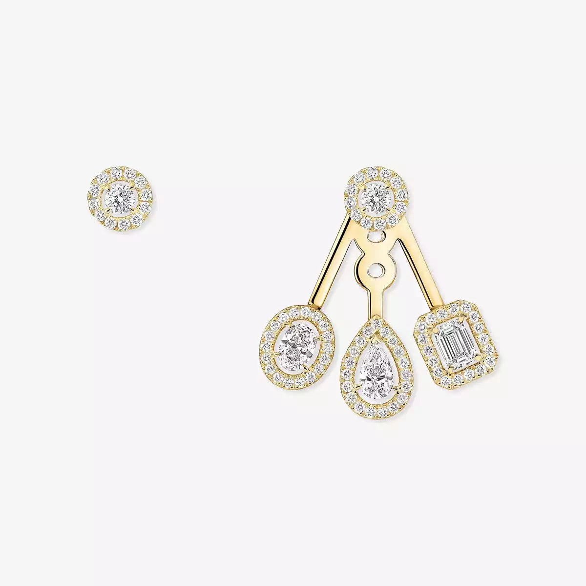 [AURORA] My Twin Trio  Diamond Earrings