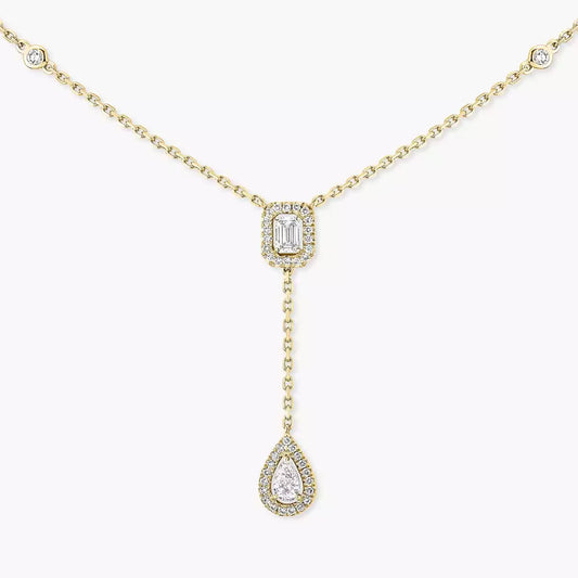 [AURORA]Gold Diamond Tie Necklace