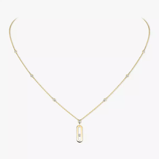 [AURORA] Move Uno Gold Diamond Long Necklace