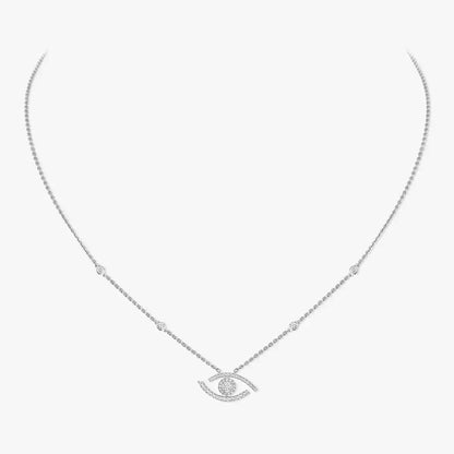 [AURORA]Pave_ Diamond Necklace Lucky Eye