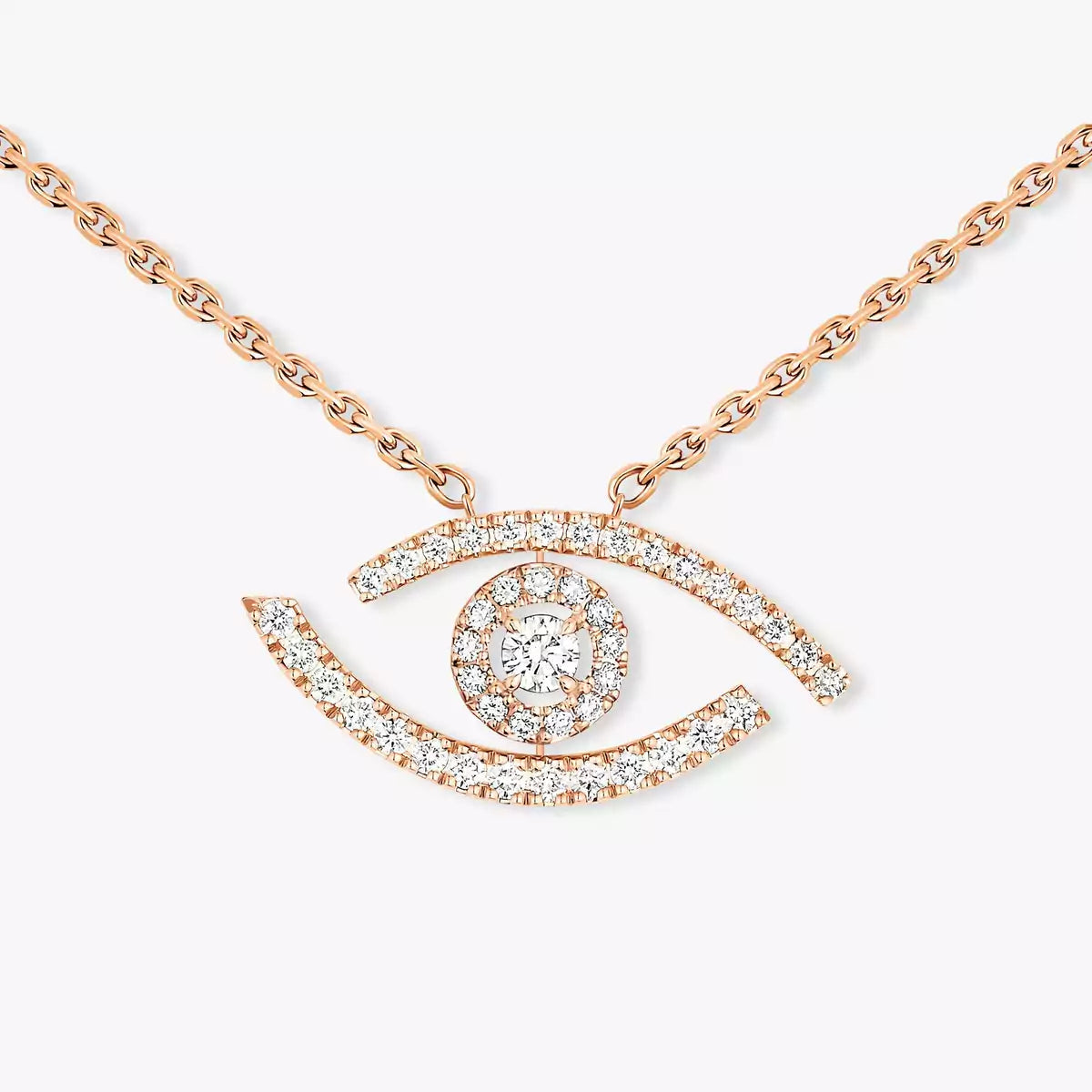 [AURORA]Pave_ Diamond Necklace Lucky Eye