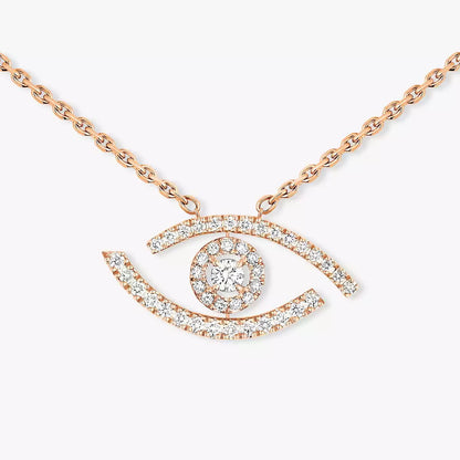 [AURORA]Pave_ Diamond Necklace Lucky Eye