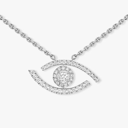 [AURORA]Pave_ Diamond Necklace Lucky Eye