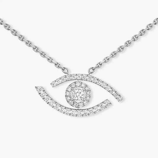 [AURORA]Pave_ Diamond Necklace Lucky Eye