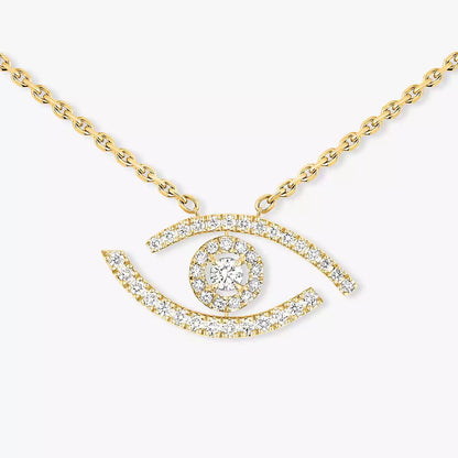 [AURORA]Pave_ Diamond Necklace Lucky Eye