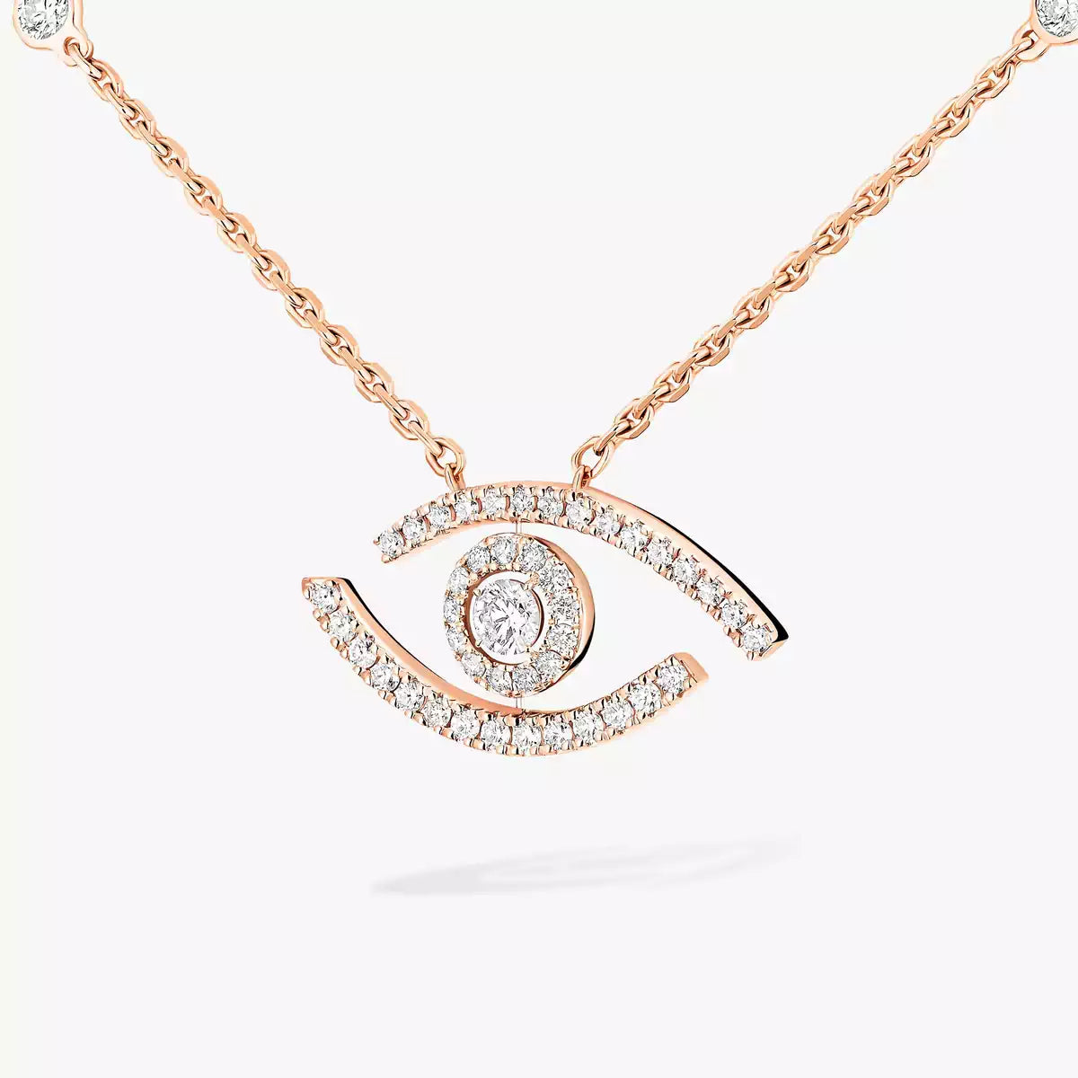 [AURORA]Pave_ Diamond Necklace Lucky Eye