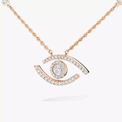 [AURORA]Pave_ Diamond Necklace Lucky Eye