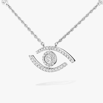 [AURORA]Pave_ Diamond Necklace Lucky Eye