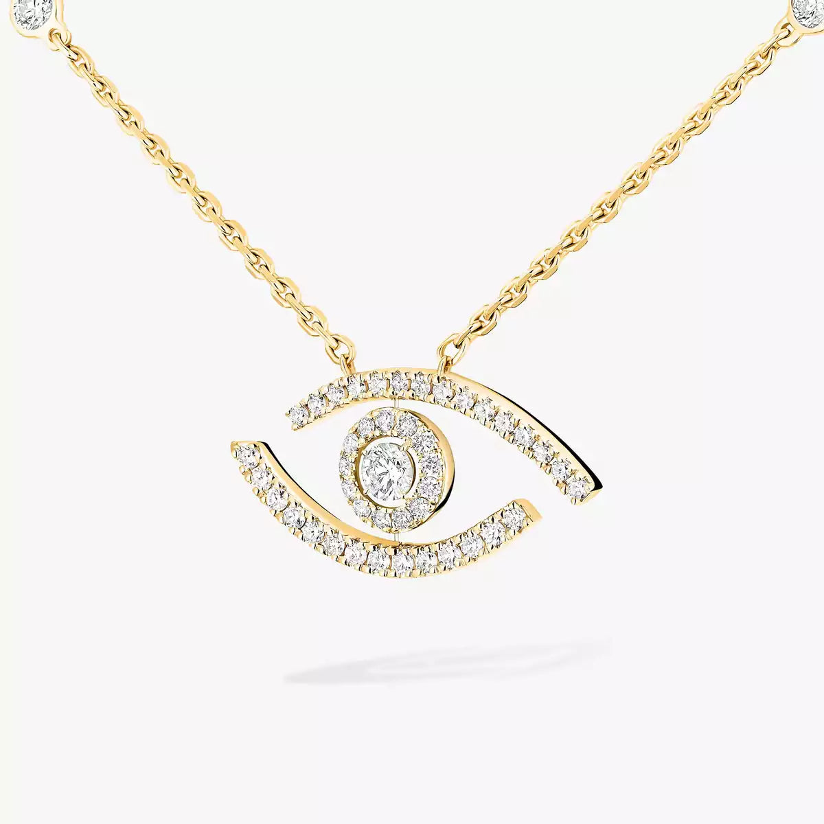 [AURORA]Pave_ Diamond Necklace Lucky Eye