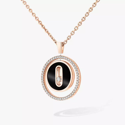 [AURORA]Lucky Move Diamond Necklace in Rose Gold and White Mother-of-Pearl