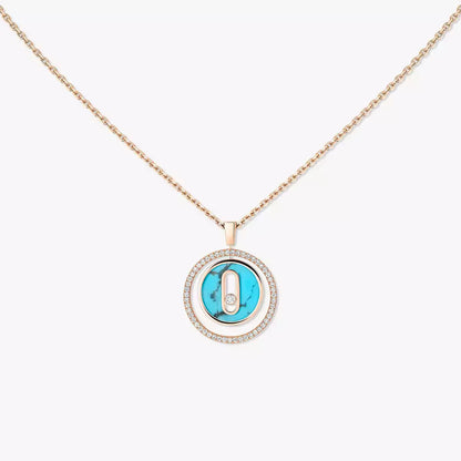 [AURORA]Lucky Move Diamond Necklace in Rose Gold and White Mother-of-Pearl