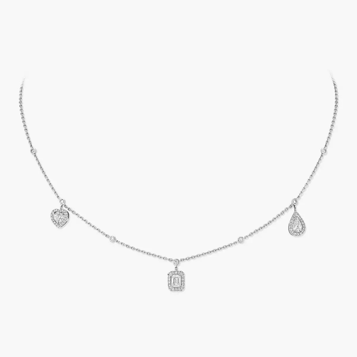 [AURORA]My Twin Diamond Necklace in Silver